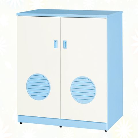 【文創集】南亞塑鋼 愛特多彩3尺雙開門收納櫃(五色可選)
