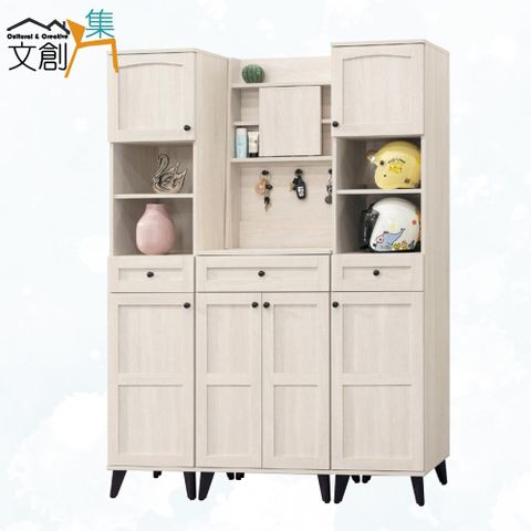 文創集 安法4.6尺六門三抽高屏風鞋櫃