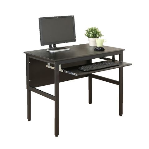 《DFhouse》頂楓90公分電腦辦公桌+1鍵盤-黑橡木色