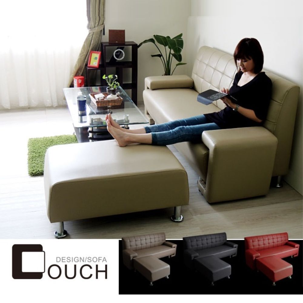 COUCH】日式簡約款L型皮沙發組(四色可選) - PChome 24h購物