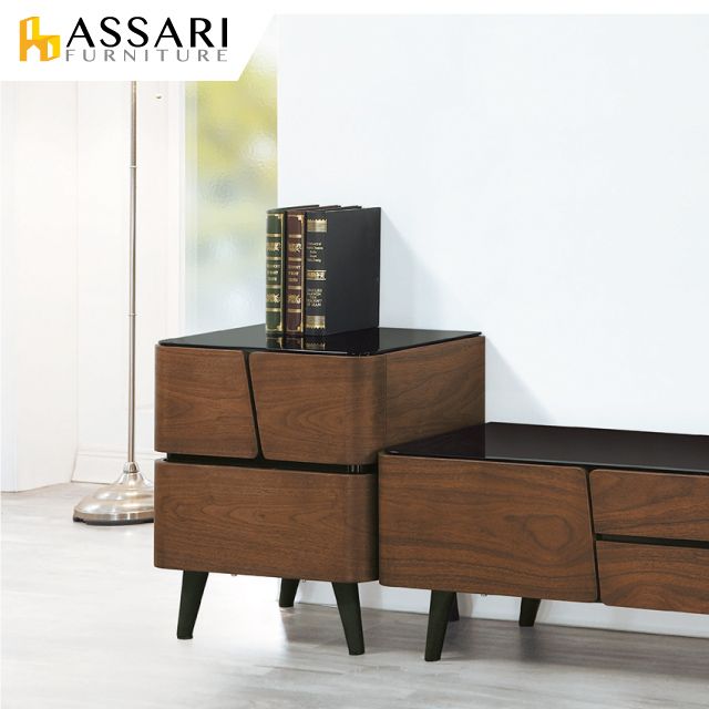 ASSARI -本堂黑玻邊櫃(寬58x深42x高65cm)