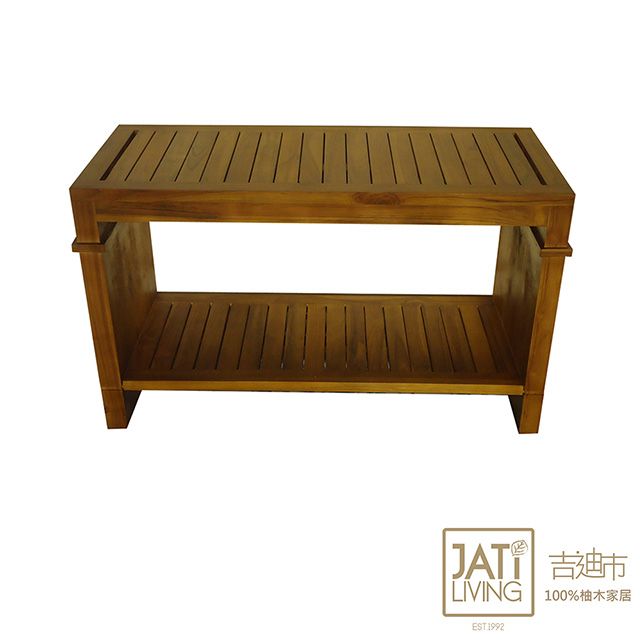吉迪市柚木家具 【吉迪市100%全柚木家具】柚木行李箱架 開放層架 穿鞋椅 置物架 適合民宿 RPOT014
