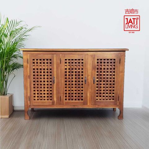 【吉迪市柚木家具】柚木三門玄關櫃