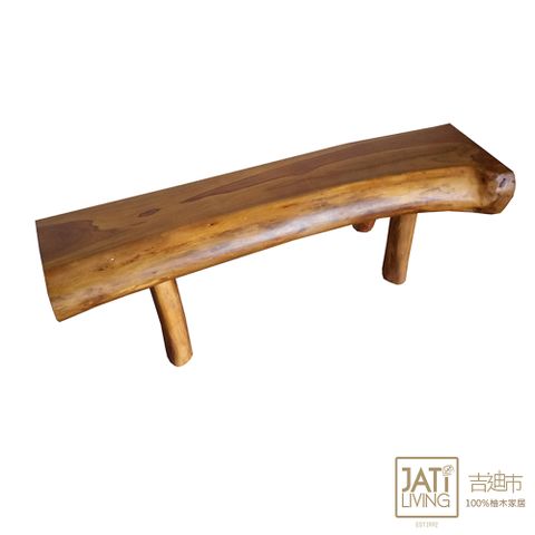 【吉迪市柚木家具】柚木樹幹造型條凳 休閒椅 長凳 椅子 客廳 實木 EFACH017A2