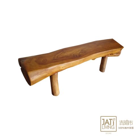 【吉迪市柚木家具】柚木樹幹造型條凳 休閒椅 長凳 椅子 客廳 實木 EFACH017A3