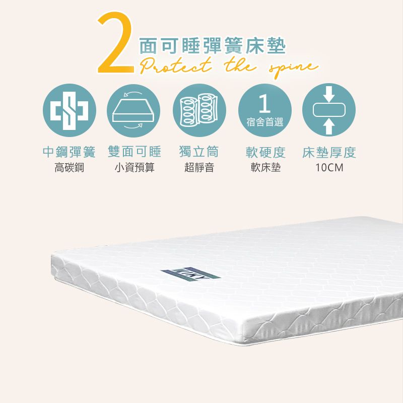 KIKY 米露白松5尺雙人床組(床架+獨立筒床墊)