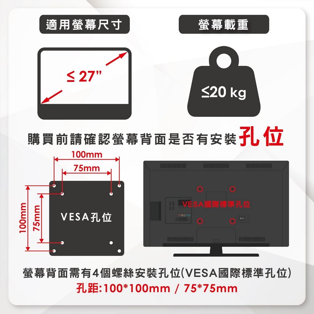 ErgoGrade 27吋以下觸控螢幕專用底座(EGS2710B-B)