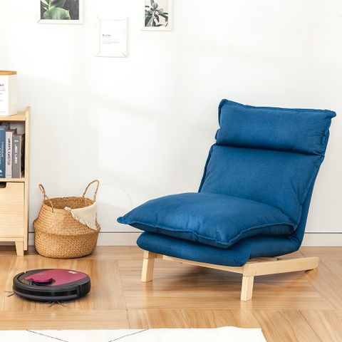 樂嫚妮 單人可調式沙發椅推薦/布套可拆洗-藍色