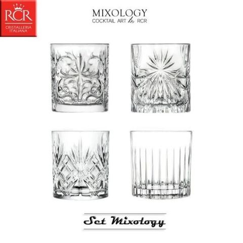 RCR 【南紡購物中心】 【義大利】MIXOLOGY SET 經典酒杯4件組(威士忌杯/烈酒杯/飲料杯) 