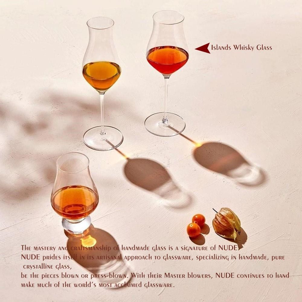 NUDE 【南紡購物中心】  Islands Whisky Glass 威士忌品酒杯 205mL 盒裝2入 手工水晶玻璃 試飲杯 品酒杯 威士忌杯