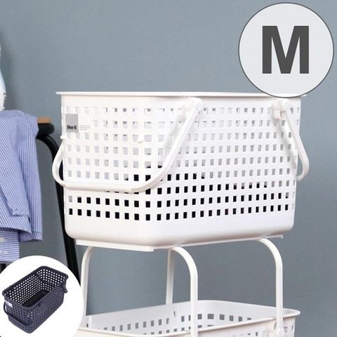 日本Like-it [窄款]隙縫型多功能可堆疊收納籃 洗衣籃 M(單個)