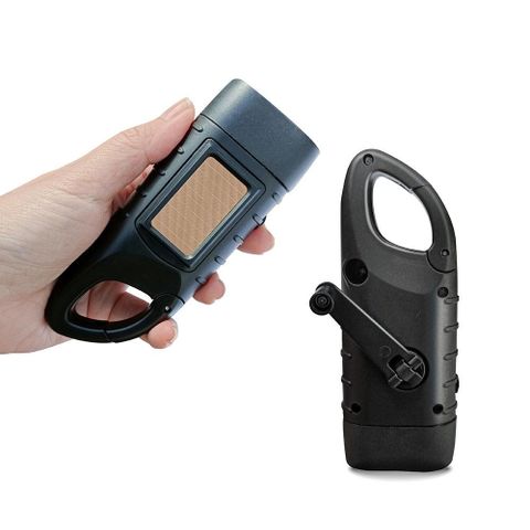 【橘生活】LED迷你手搖太陽能充電手電筒(LH01) 停電 露營 照明 戶外便攜