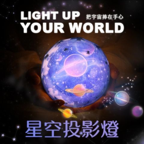 【南紡購物中心】 送5入膠片 魔鑽旋轉 星空燈 投影燈 小夜燈 投射燈 變色燈 星空燈 檯燈 星星 LED燈 交換禮物