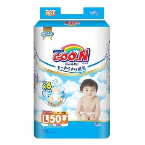 大王GOO.N 輕薄舒爽黏貼型紙尿布/箱購L 4串*50片