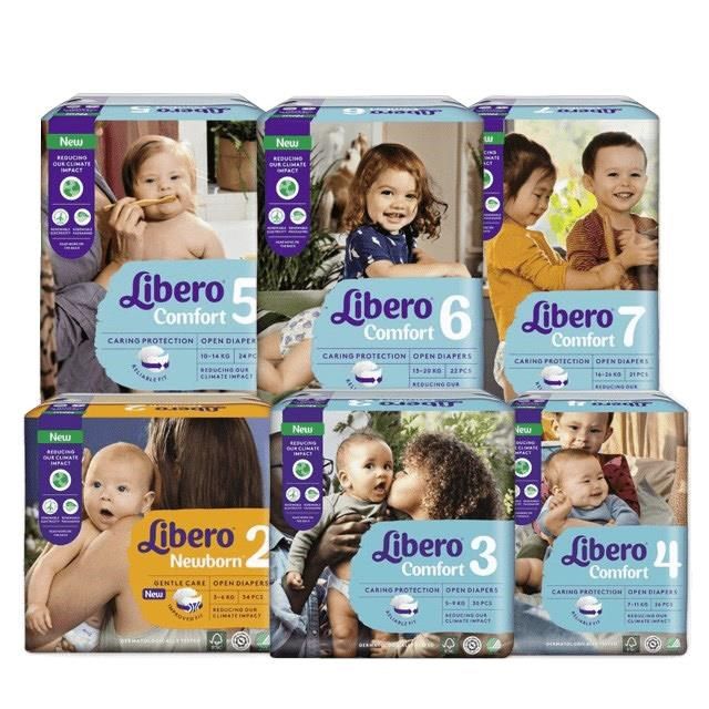 Libero 麗貝樂 【南紡購物中心】 Comfort 2號-NB2 (34片x6包/箱) 綠色新升級-適用3-6 kg 嬰兒紙尿褲