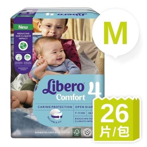 【南紡購物中心】 麗貝樂Comfort 4號-M (26片x8包/箱)，適用7-11 kg 嬰兒紙尿褲