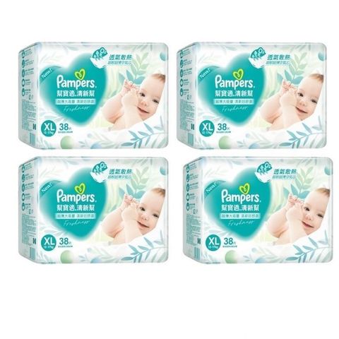 Pampers 幫寶適 清新幫黏貼紙尿褲 XL-38片*4包入