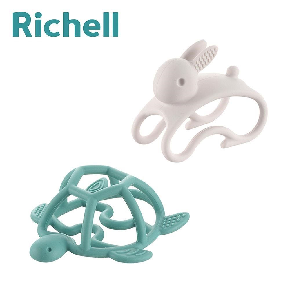 Richell 利其爾 【南紡購物中心】 《-》3D互動矽膠固齒器x2