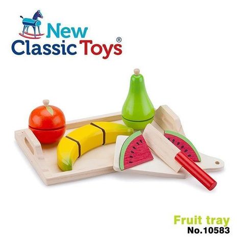【南紡購物中心】 【荷蘭 New Classic Toys】水果托盤切切樂 (木製家家酒) 10583