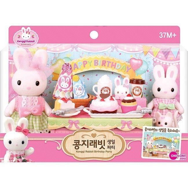 Ks Kids 奇智奇思 【南紡購物中心】 【兔寶家族 Konggi Rabbit】生日派對組 (家家酒玩具) KR09478