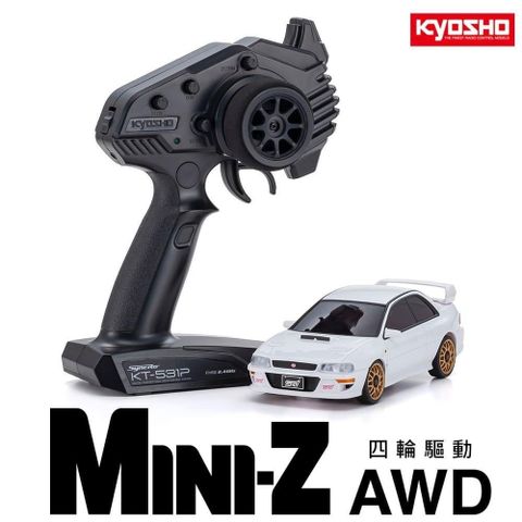 【南紡購物中心】 KYOSHO京商 32627W MINI-Z AWD SUBARU IMPREZA 22B-STi Version White