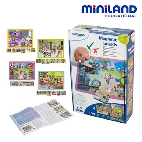 Top Bright 【南紡購物中心】 【西班牙miniland】情境學習磁鐵板-守秩序組 (語言訓練) ML000041