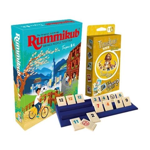 【以色列 KODKOD】拉密數字牌 (台北城市版)+時間線(經典版環保包) 超值組桌遊