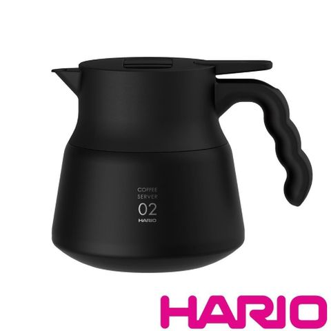 【南紡購物中心】 【HARIO】V60不鏽鋼保溫咖啡壺黑PLUS 600/VHSN-60-B