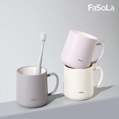 FaSoLa 日式仿陶瓷雙層朝暮口杯 漱口杯