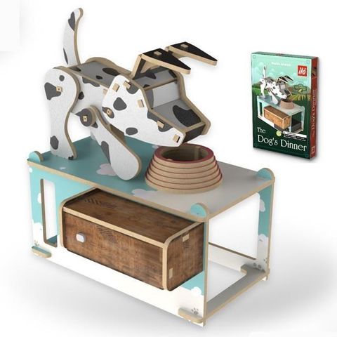 【南紡購物中心】ilo 木製自動機DIY模型-狗晚餐 Dog_s Dinner