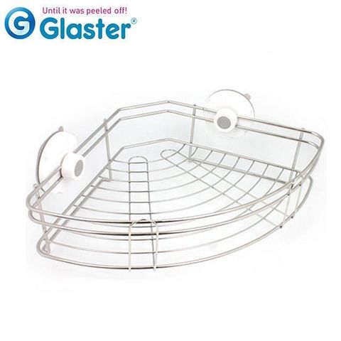 Glaster 【南紡購物中心】 韓國無痕氣密式轉角置物架6kg(GS-23)