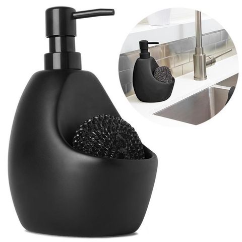 加拿大umbra陶瓷Joey設計專利2合1洗潔精給皂器+肥皂架330750-040(591ml)擠壓瓶