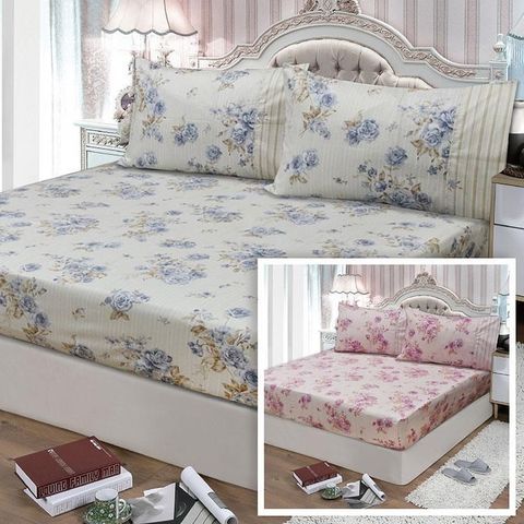 【FITNESS】精梳棉單人床包枕套二件組-醇香莊園 (2色任選)