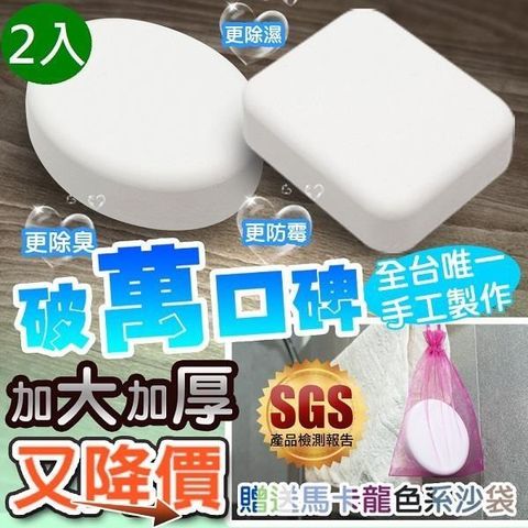 藻土屋 【南紡購物中心】 萬用珪藻土除濕除臭防霉塊 2入(藻土 除溼塊 防霉塊 防潮塊 地墊)