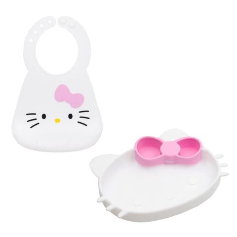 【Bumkins】聯名款寶寶矽膠餐盤+矽膠圍兜組