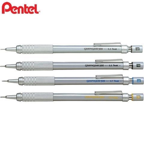 Pentel 飛龍 【南紡購物中心】 日本製圖筆GRAPHGEAR低重心500製圖自動鉛筆0.3mm PG513/0.4mm PG514/ 0.5mm PG515/ 0.7mm PG517 /0.9mm PG519繪圖筆