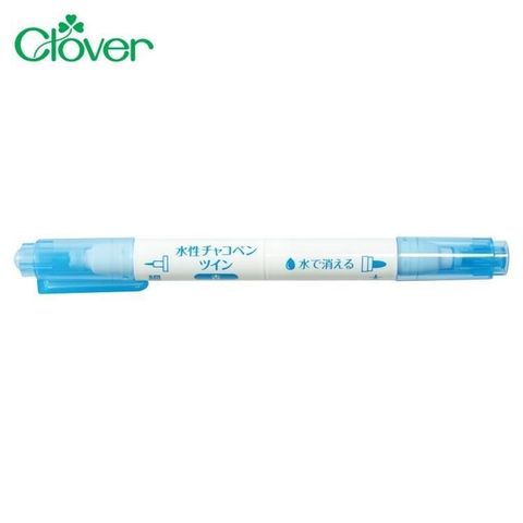 CLOVER 【南紡購物中心】 日本製造可樂牌雙頭細/粗水消筆24-431(藍色)消失筆水洗筆水溶筆水洗記號筆拼布筆縫紉筆取代粉土筆