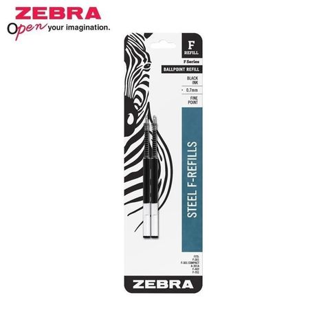 ZEBRA 斑馬牌 【南紡購物中心】  0.7mm原子筆芯F REFILL(85512黑色/85522藍色)適F-301原子筆替芯F-402原子筆筆芯F-701筆蕊 亦