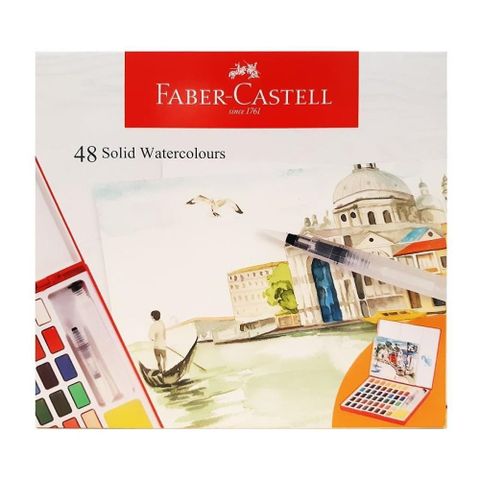 Faber-Castell 輝柏 【南紡購物中心】  攜帶型水彩塊套組-48色/盒 576049