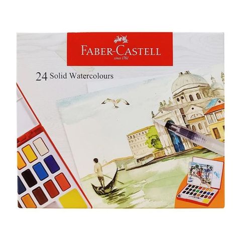 Faber-Castell 輝柏 【南紡購物中心】  攜帶型水彩塊套組-24色 /盒 576025