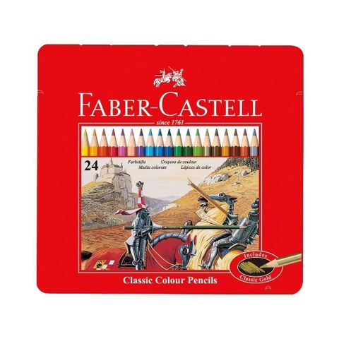 【南紡購物中心】 FABER-CASTELL輝柏 油性彩色鉛筆 24色（鐵盒） /盒 115845