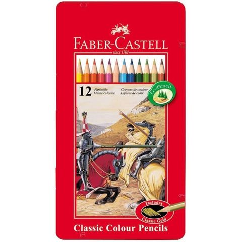 【南紡購物中心】 FABER-CASTELL輝柏 油性彩色鉛筆 12色（鐵盒） /盒 115844