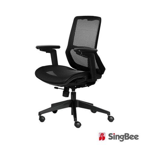 【SingBee 欣美】TYSON-702太森椅-無頭枕/含扶手(尼龍腳/電腦椅/人體工學椅/辦公椅)