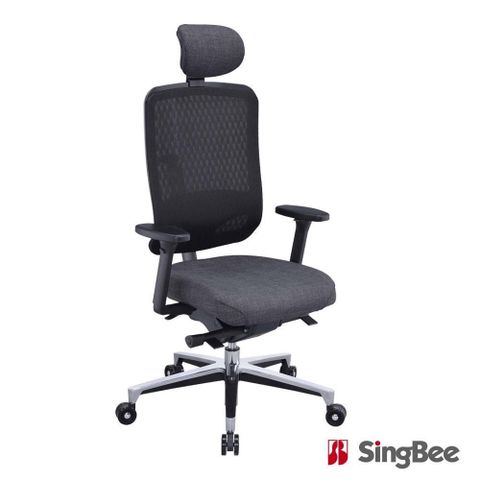 SingBee 欣美 TANGO單背人體工學椅 黑/灰(辦公椅/電腦椅/電競椅/腰部支撐/MIT/台灣製)