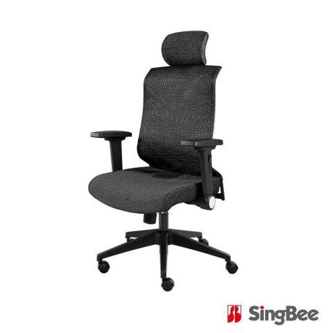 【SingBee 欣美】AB-01辦公網椅 含頭枕扶手(電腦椅/休閒椅/工作椅/辦公椅)