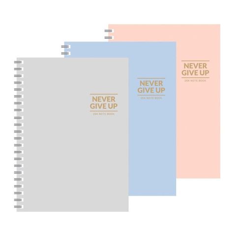 美加美 25K 空白膠圈筆記-灰藍粉 5本/包 AD7117