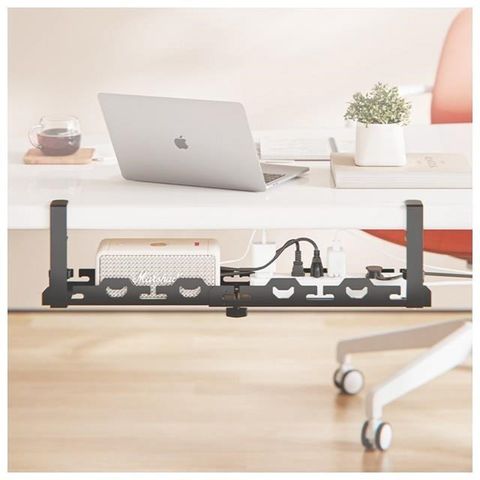 MGSHOP 桌下理線器收納架 延長線收納架 桌下收納架(伸縮款)