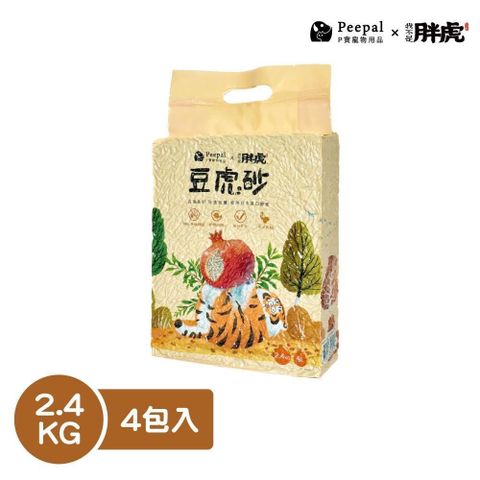 Peepal X 我不是胖虎-豆虎砂(豆腐貓砂)2.4kg-4包入