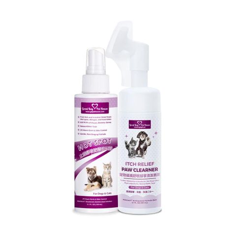 【GBPH好寶貝】寵物癢癢舒敏清潔護理組 (癢癢噴霧150+腳掌清潔慕斯150)
