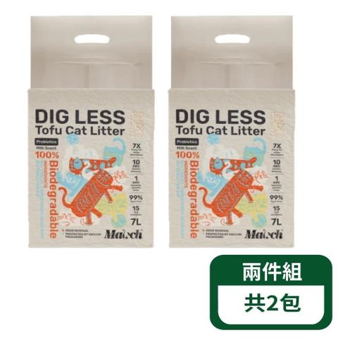 【喵趣】益菌奶香消臭豆腐貓砂-7L (1.5mm)；2包組